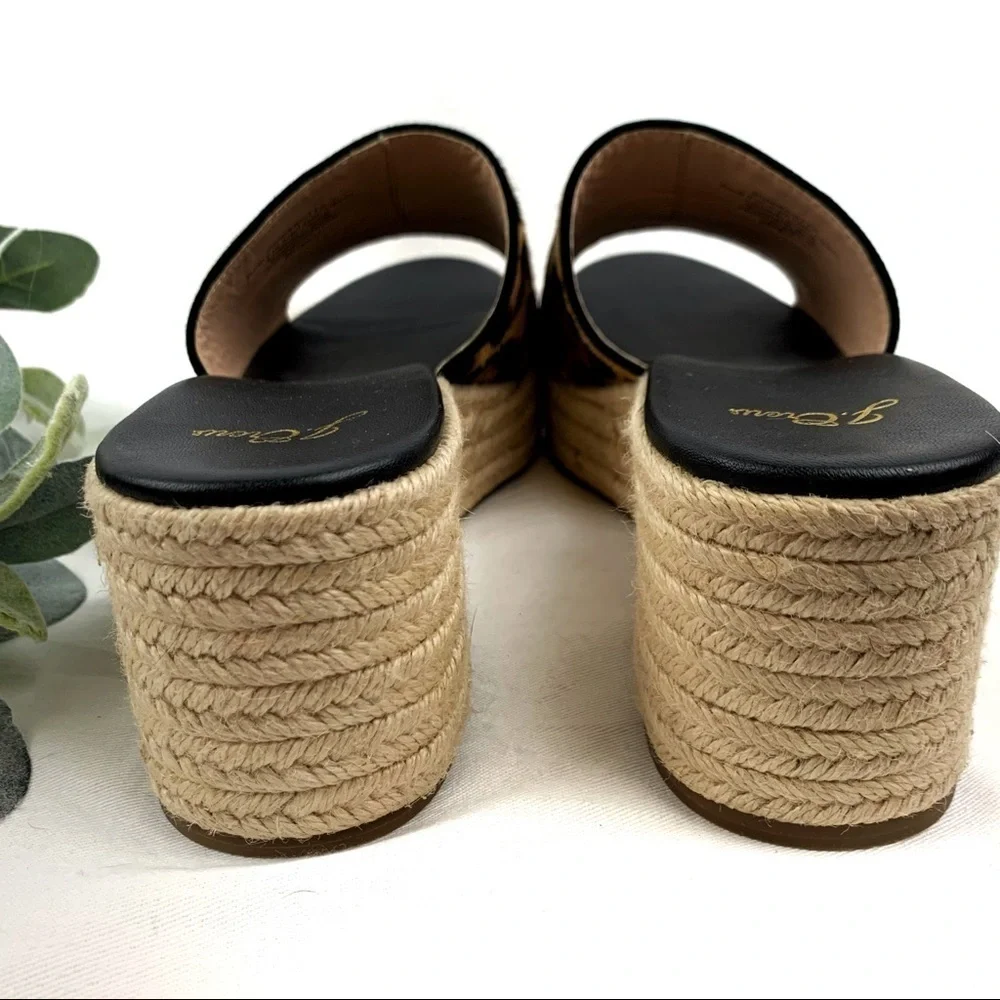 J. Crew Camilla platform espadrilles in animal print calf hair